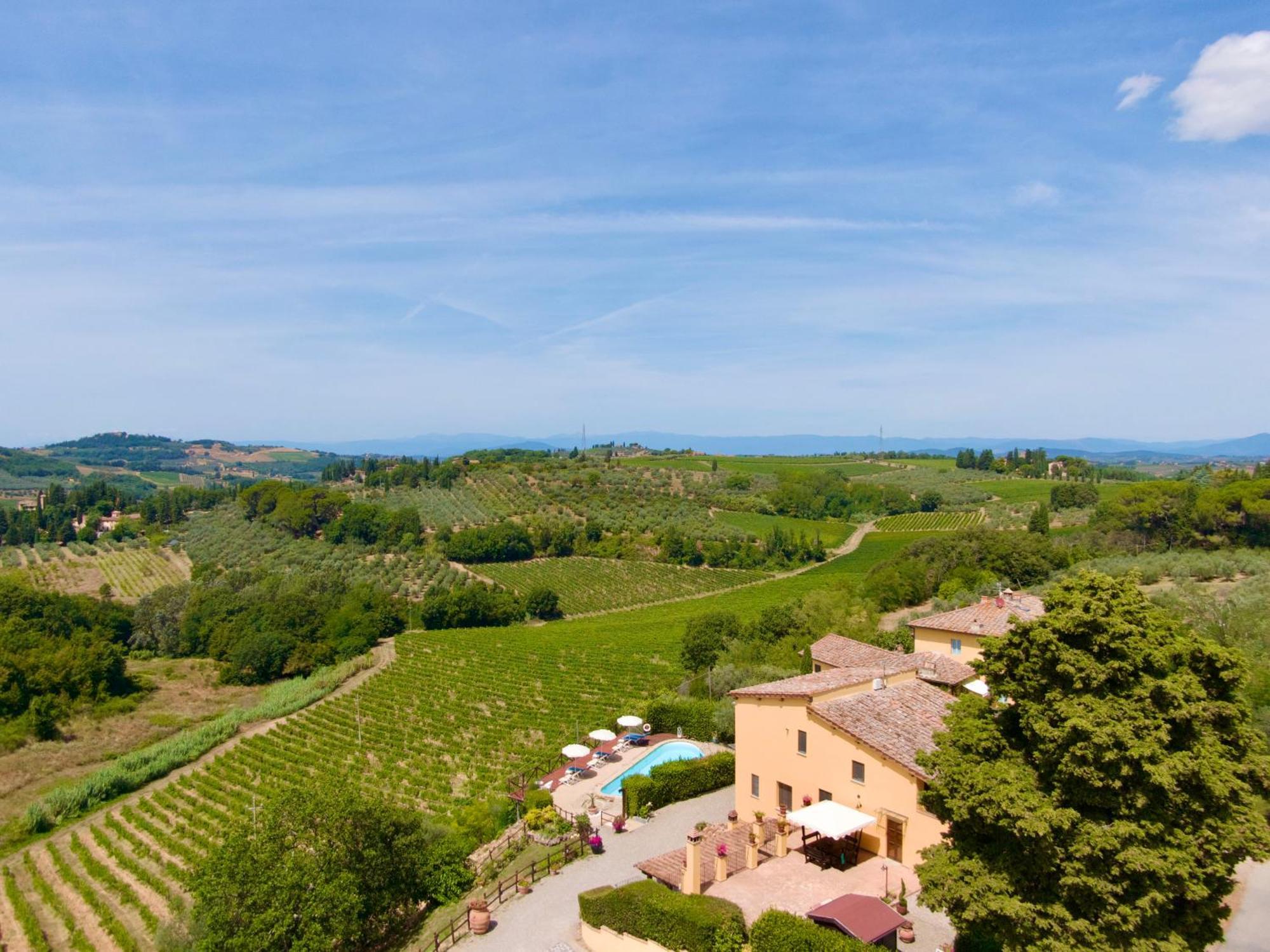 Podere Vergianoni Con Piscina E Vista Mozzafiato Tavarnelle Val di Pesa Dış mekan fotoğraf